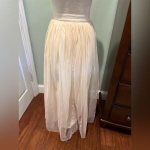 Elegant Cream Maxi Skirt